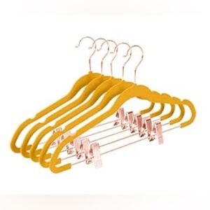 NEW Premium Space Saver Velvet Non-Slip Pants Hangers with Clips, 20 Gold Yellow